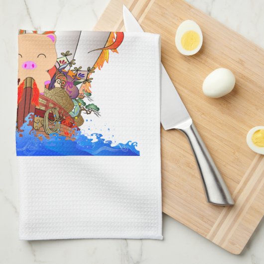 Schatzschiff Geschirrtuch (Viertel Falte)