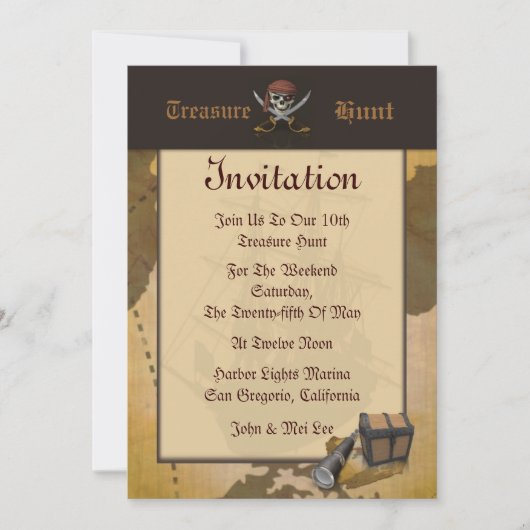 Schatzsuche Einladung (Vorderseite)