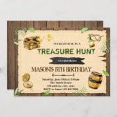 Schatzsuche Party Einladung zum Geburtstag (Vorne/Hinten)