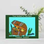 Schatzsuche personalisieren und personalisieren einladung (Stehend Vorderseite)