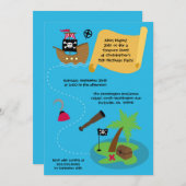 Schatzsuche Piraten Geburtstagsfeier Einladung (Vorne/Hinten)