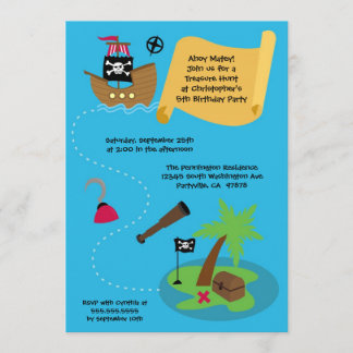 Schatzsuche Piraten Geburtstagsfeier Einladung