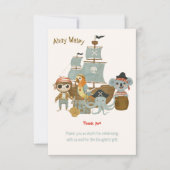 Schatzsucher Pirate Birthday Dankeskarte (Vorderseite)
