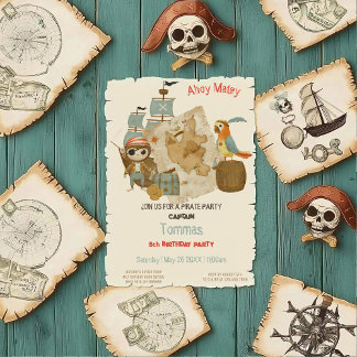 Schatzsucher Pirate Birthday Einladung