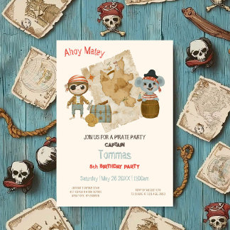 Schatzsucher Pirate Birthday Einladung