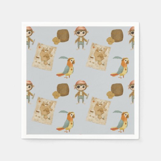 Schatzsucher Pirate Birthday Serviette (Vorderseite)