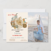 Schatzsucher Pirate Foto Geburtstag Einladung (Vorderseite)