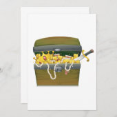 Schatztruhe Einladung (Vorne/Hinten)