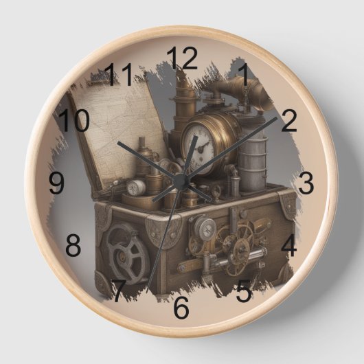 Schatztruhe mit Gängen antike Uhr (Vorderseite)