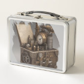 Schatztruhe mit Gängen Metall Brotdose (Vorderseite)