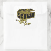 Schatztruhe Quadratischer Aufkleber (Tasche)