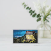 Schatztruhe von Gold auf den Felsen Visitenkarte (Stehend Vorderseite)