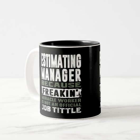 Schätzung des Managers Zweifarbige Tasse (Vorderseite Links)