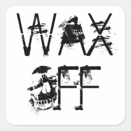 Schau ab! Halte dich fest! Quadratischer Aufkleber