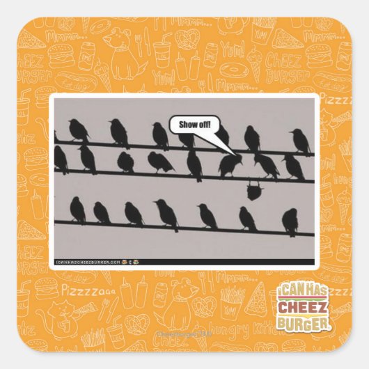 Schau ab! quadratischer aufkleber (Vorderseite)