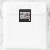 Schau ab! quadratischer aufkleber (Tasche)