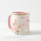 Schau auf den Herrn nach Stärke Tasse (Vorderseite Links)