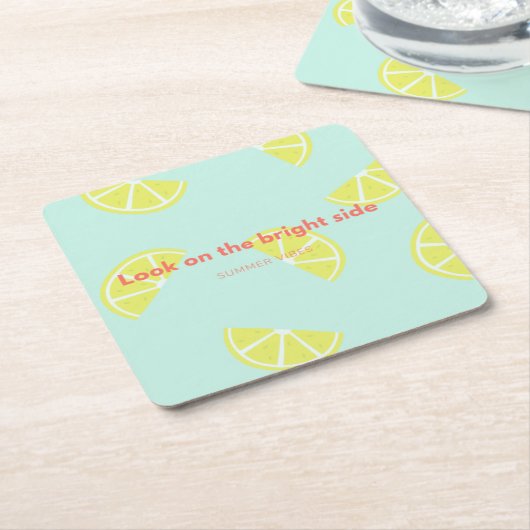 Schau auf die helle Seite! Autolufterfrischer Quad Rechteckiger Pappuntersetzer (angewinkelt)