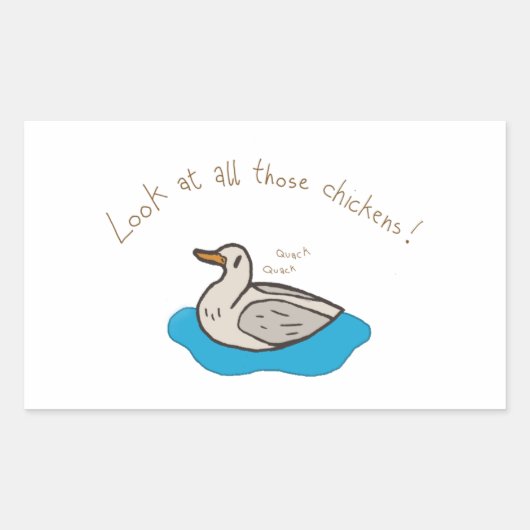Schau dir all diese Hühner an! Rechteckiger Aufkleber (Vorderseite)