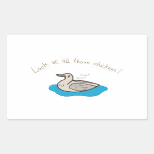 Schau dir all diese Hühner an! Rechteckiger Aufkleber