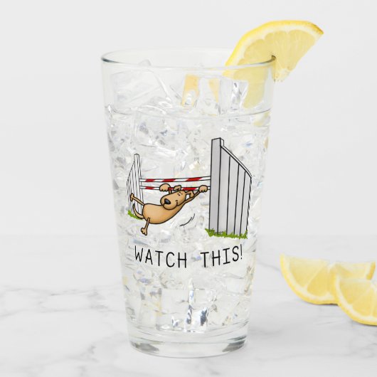 Schau dir das an! Hund - Agility lustig schwingend Glas (Rückseite Ice)