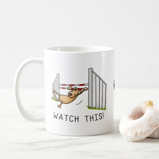 Schau dir das an! Hund - Agility lustig schwingend Kaffeetasse (Mit Donut)
