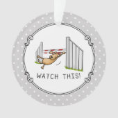 Schau dir das an! Hund - Agility lustig schwingend Ornament (Vorderseite)