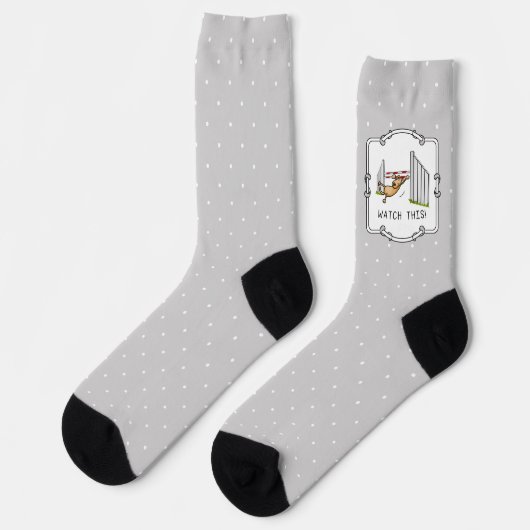 Schau dir das an! Hund - Agility lustig schwingend Socken (Linkes Detail)