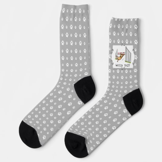 Schau dir das an! Hund - Agility lustig schwingend Socken (Linkes Detail)
