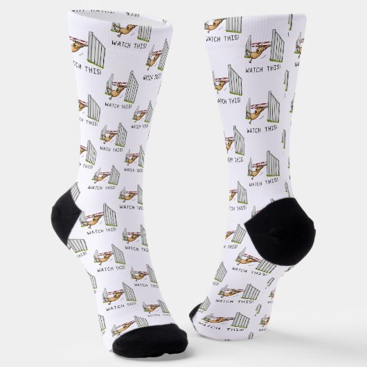 Schau dir das an! Hund - lustiges Agility Socken (Gewinkelt)