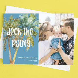 Schau dir das fröhliche Foto der Palmen an Feiertagskarte