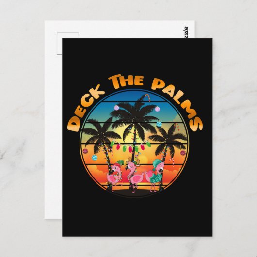 Schau dir das tropische Weihnachtsfest in Palms Be Postkarte (Vorne/Hinten)