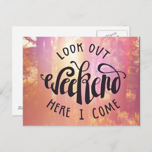 Schau dir das Wochenende hier aus Postkarte (Vorne/Hinten)