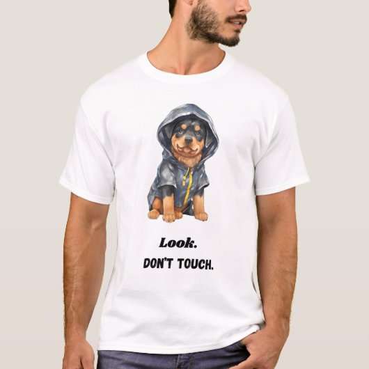 Schau mal! Keine Touch. Funny Dog T-Shirt (Vorderseite)