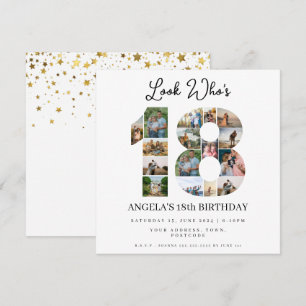 Schau mal, wer 18 ist Foto-Collage Teenager-Geburt Einladung