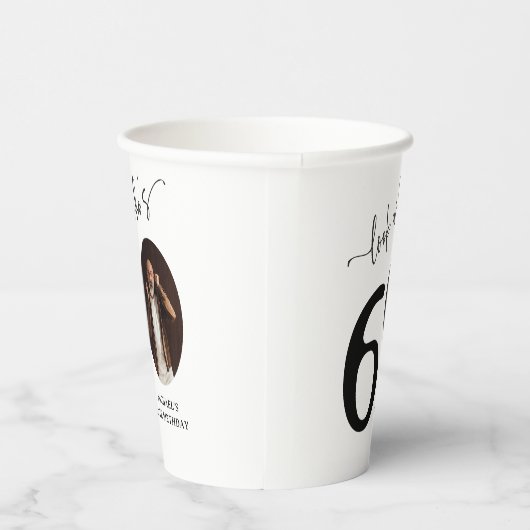 Schau mal, wer 60 ist! Modernes Foto 60. Geburtsta Pappbecher (Rechts)