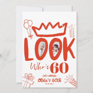 Schau mal, wer 60 wird! Moderne Foto-Einladung zum Einladung