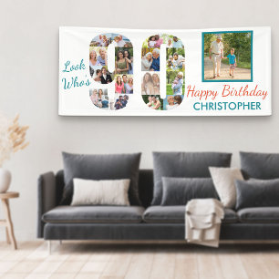 Schau mal, wer 90 ist Foto-Collage 90. Geburtstags Banner