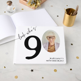 Schau mal, wer 90 ist! Moderne Foto 90. Geburtstag Gästebuch