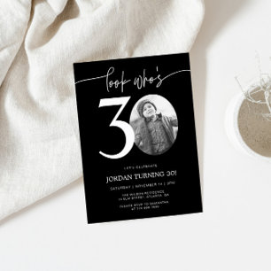 Schau mal, wer ist 30   Foto 30. Geburtstagsfeier Einladung