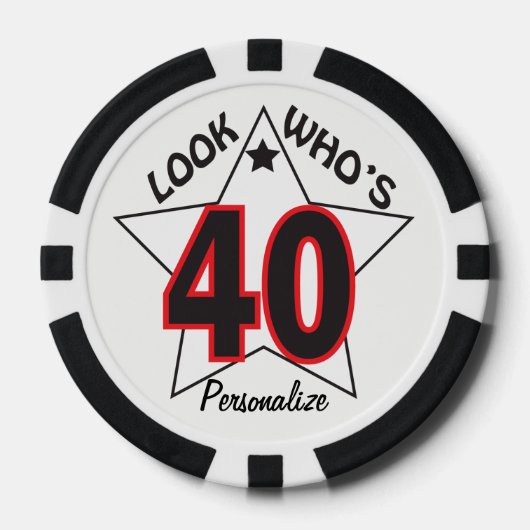 Schau mal, wer ist 40 | 40. Geburtstag Pokerchips (Vorderseite)