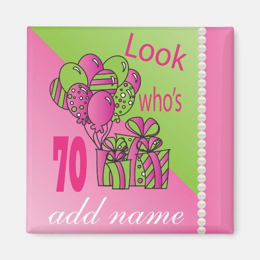 Schau mal, wer ist 70 | 70. Geburtstag Magnet (Vorne)