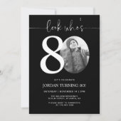 Schau mal, wer ist 80 | Black 80. Birthday Invite Einladung (Vorderseite)
