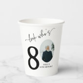 Schau mal, wer ist 80! Modernes Foto 80. Geburtsta Pappbecher (Vorderseite)