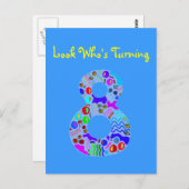 Schau mal, wer sich um 8 dreht postkarte (Vorne/Hinten)