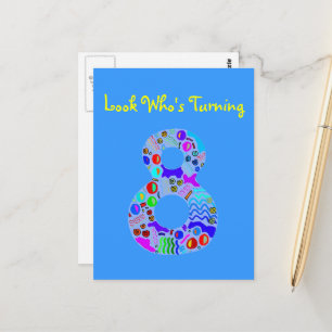 Schau mal, wer sich um 8 dreht postkarte