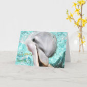 Schau mal, wer wird zehn! Lächelnde Delphinkarte Karte (Gelbe Blume)