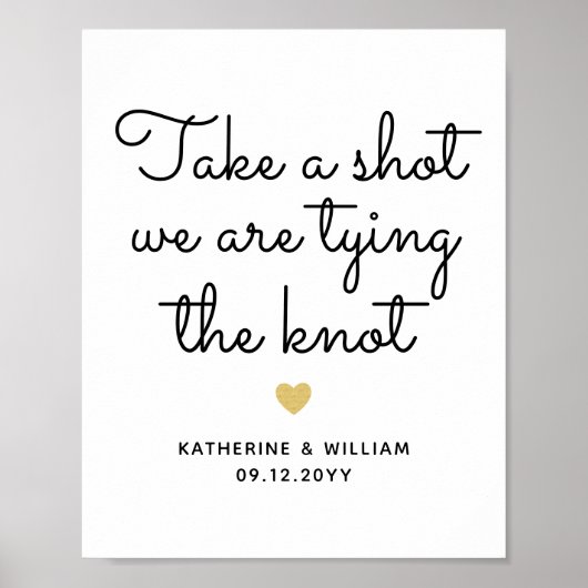 Schau mal, wir binden das Knoten-Verlobung-Zeichen Poster (Vorne)