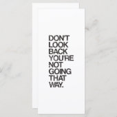 Schau nicht zurück, du gehst nicht so. (Vorne/Hinten)