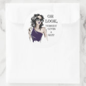 Schau, niemand kümmert sich um runder aufkleber (Tasche)